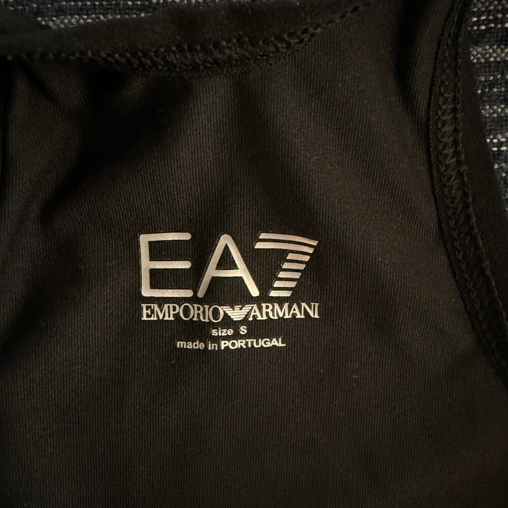 EA7 Emporio Armani Small XS Black Sports Bra Racerback Luxury Off-Duty Model NEW - Picture 3 of 6
